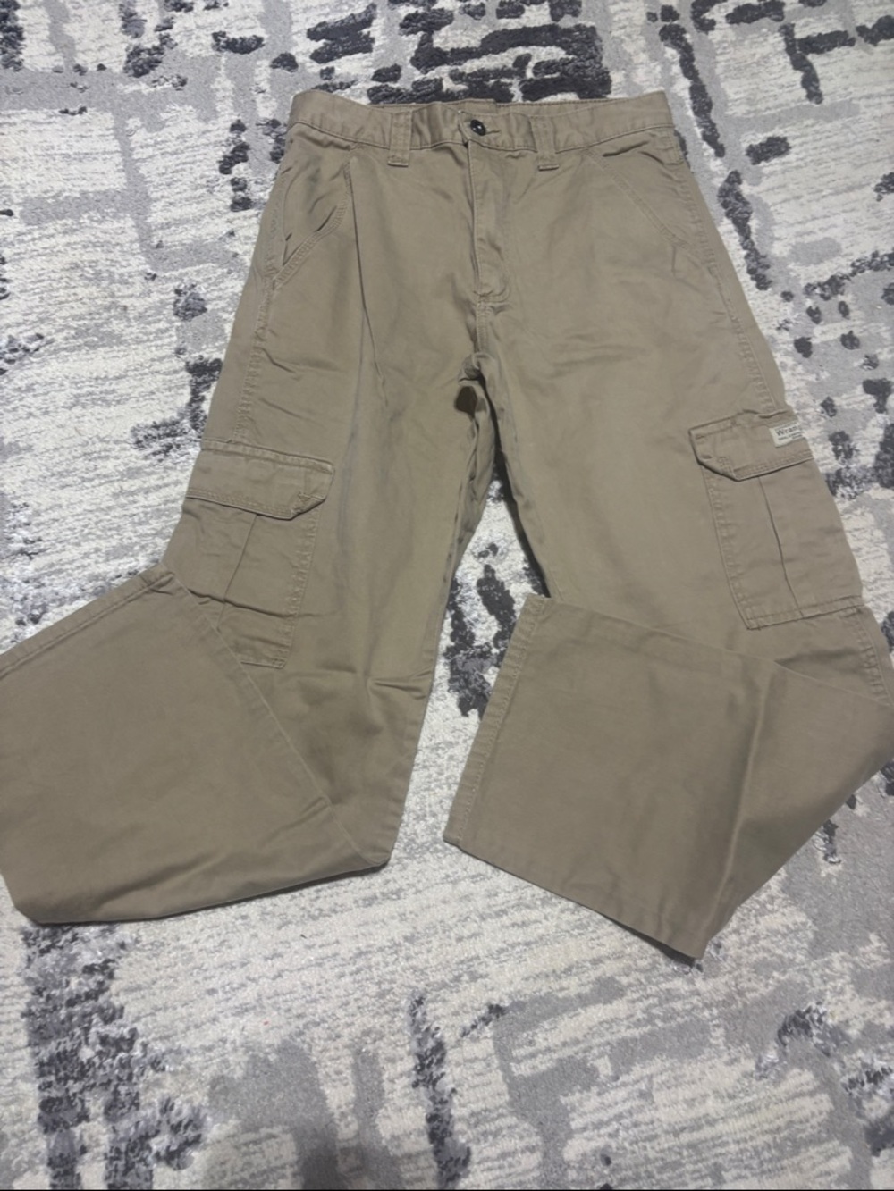 Wrangler Men's Tan Cargo Pants - Utility Pockets 30x32